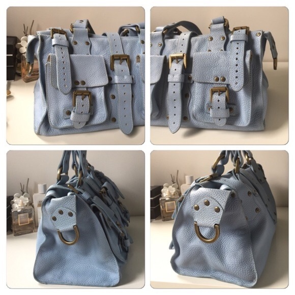 Mulberry Light Blue Satchel with Gold Accents - Picture 2 of 9